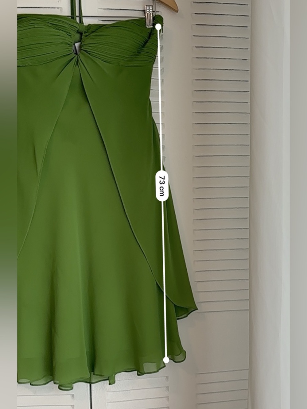 Joseph Ribkoff  Size 6 Green Halter Dress | Elegant Draped Chiffon Midi 💚 - Picture 10 of 12